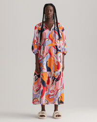 Vestido de seda con estampado de cachemir