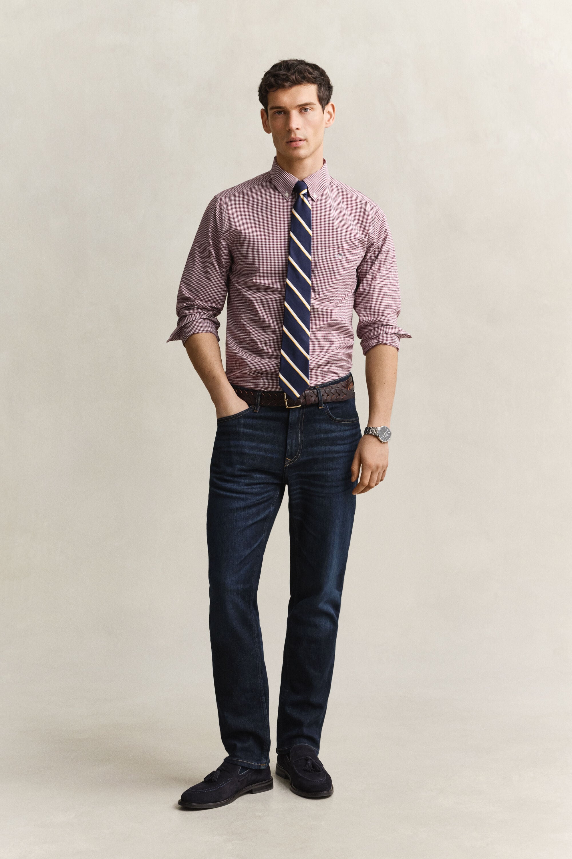 Camisa clásica de popelina de cuadros Vichy