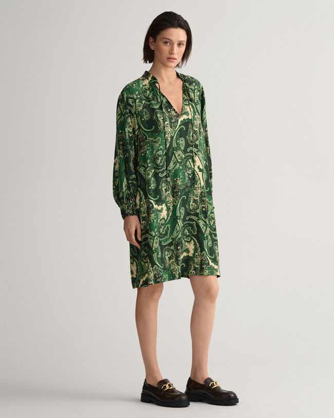 Vestido con cuello recto Paisley