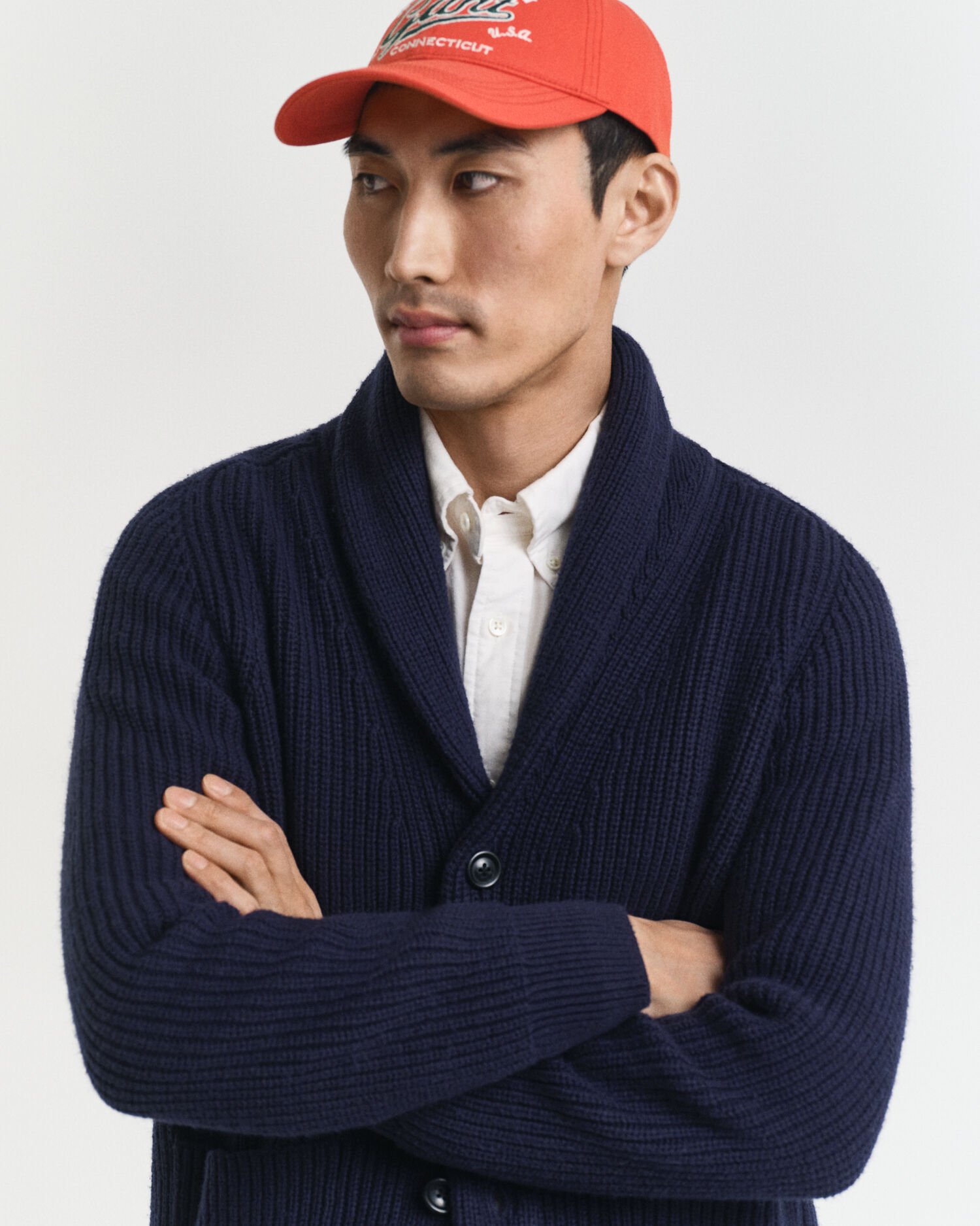 Cárdigan de mezcla de lana con cuello tipo chal