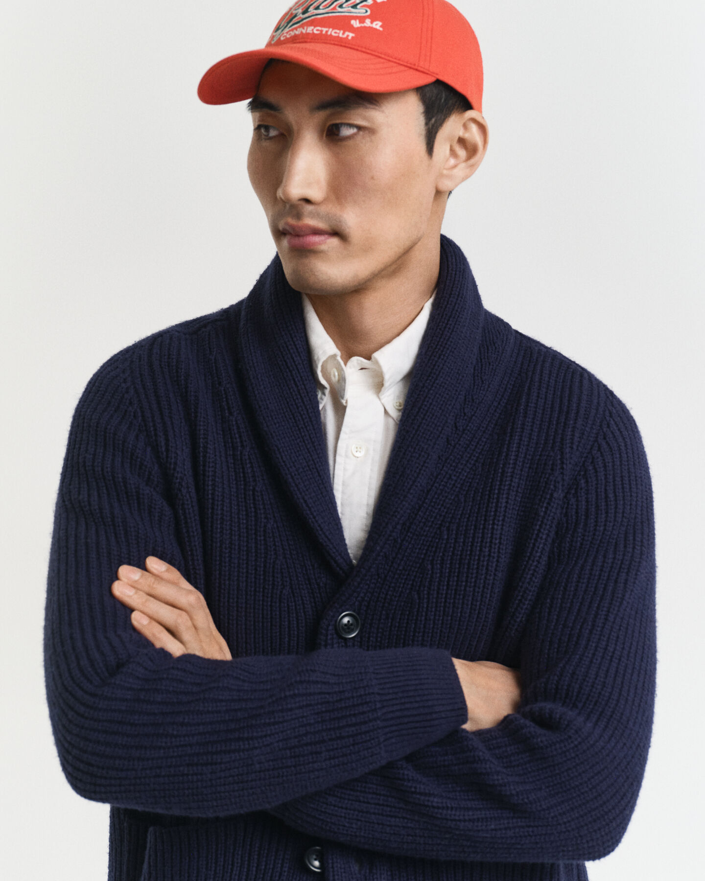 Cárdigan de mezcla de lana con cuello tipo chal