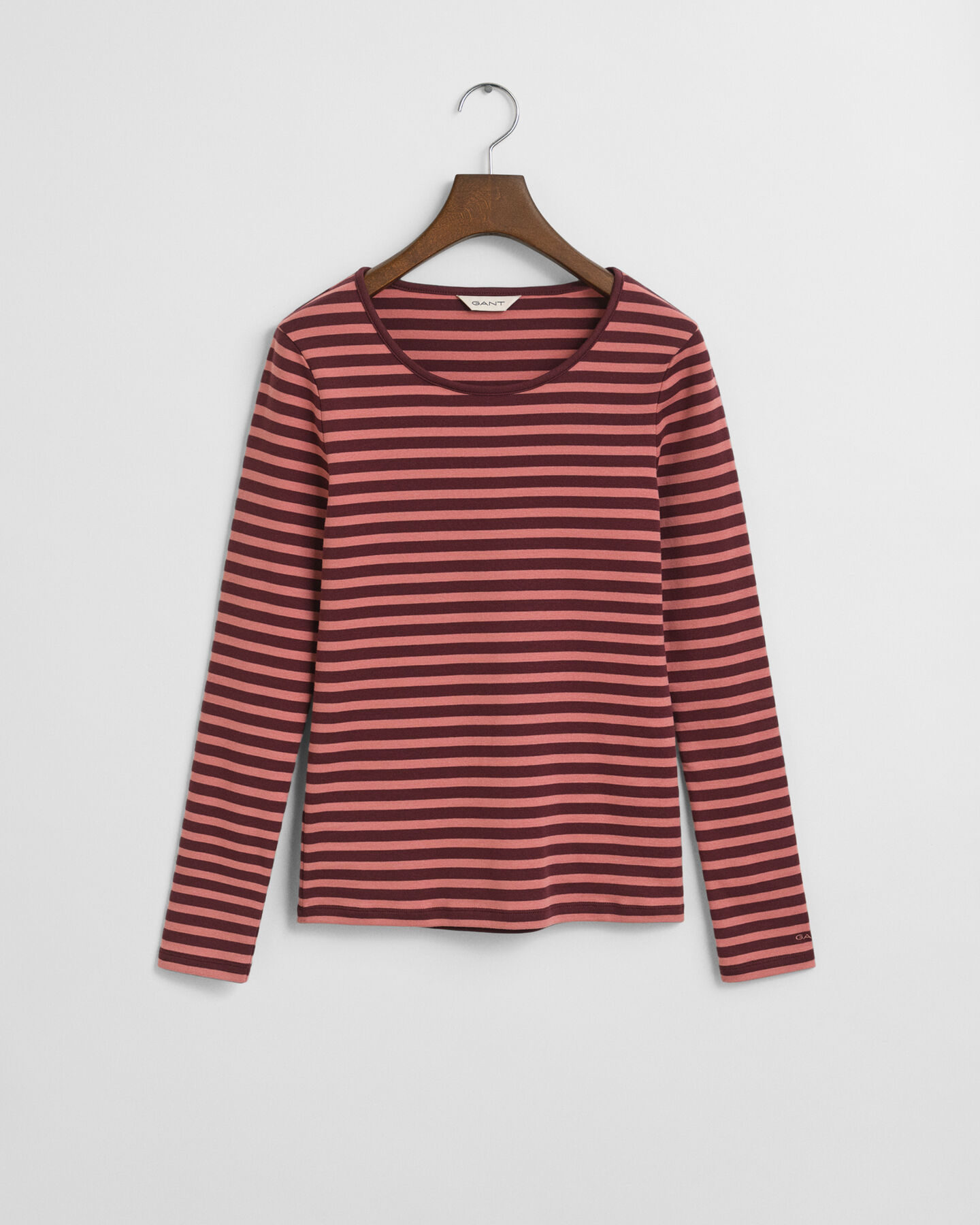 Camiseta de manga larga con canalé a rayas