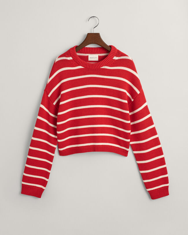 Jersey de cuello redondo y rayas