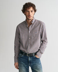 Camisa Regular Fit de sarga ligera a cuadros Vichy