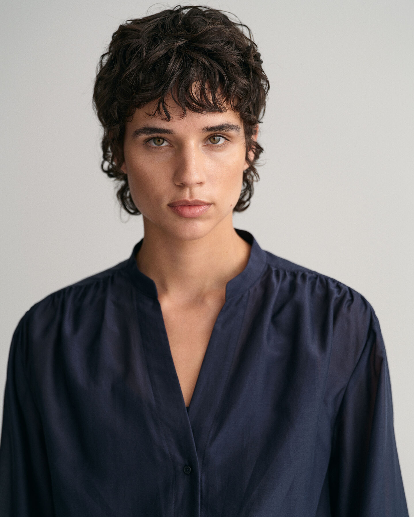 Blusa Relaxed Fit de seda y algodón