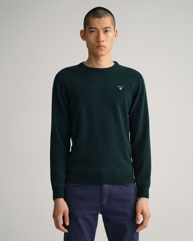 Jersey de cuello redondo en lana de oveja muy fina