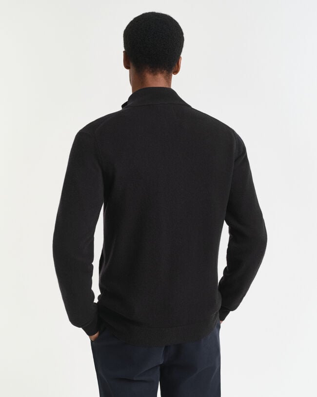 Cárdigan de lana de oveja muy fina con cremallera