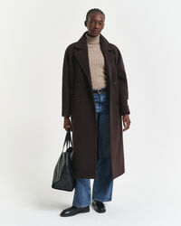 Jersey de punto de ochos en algodón elástico con cuello de cisne