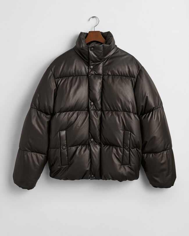 Chaqueta acolchada de piel y plumón de oca