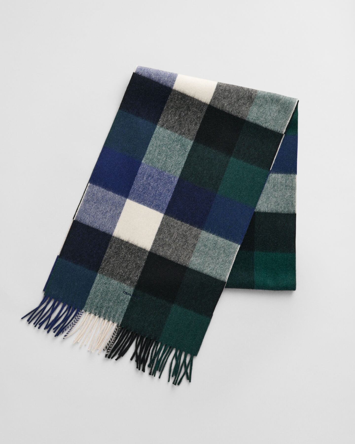 Bufanda de lana merino a cuadros