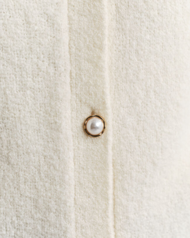 C&aacute;rdigan de boucl&eacute; con cuello redondo