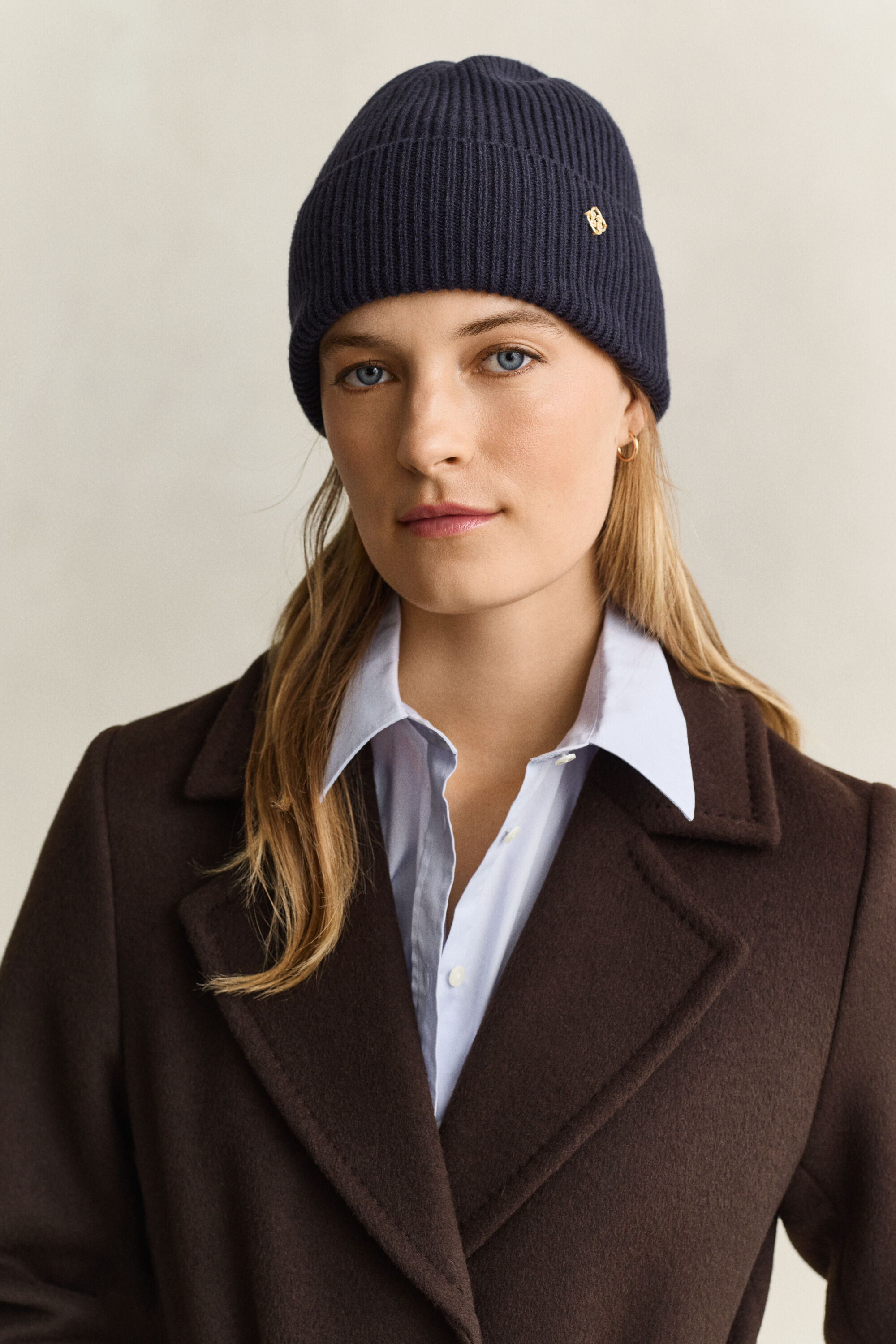 Gorro de lana acanalado
