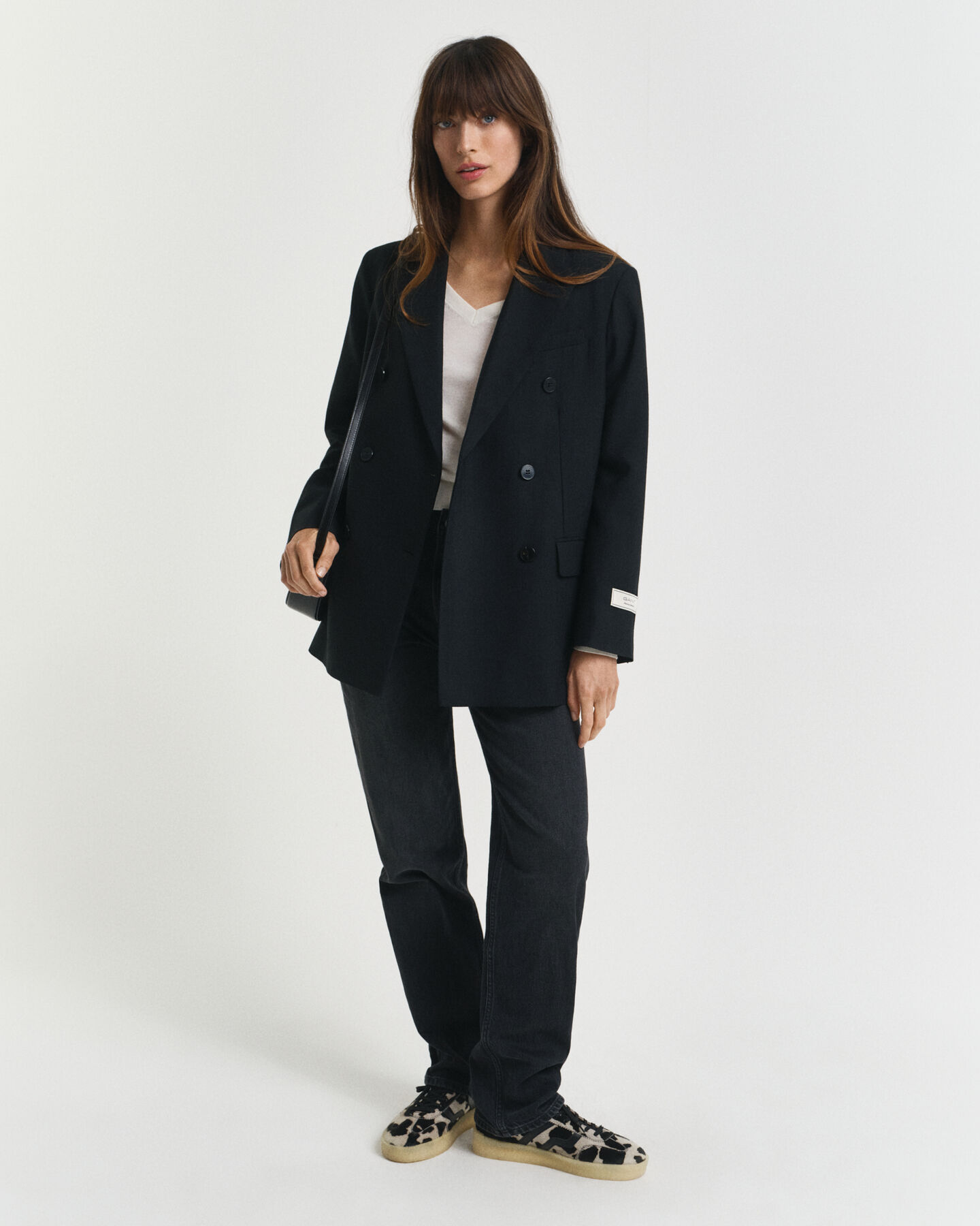 Jersey de lana merino extrafina con cuello de pico