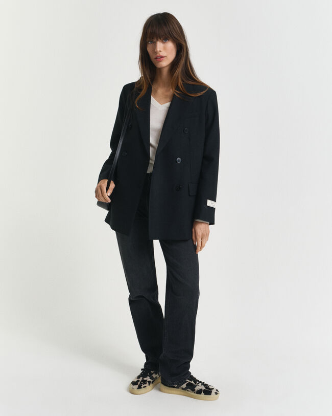 Jersey de lana merino extrafina con cuello de pico