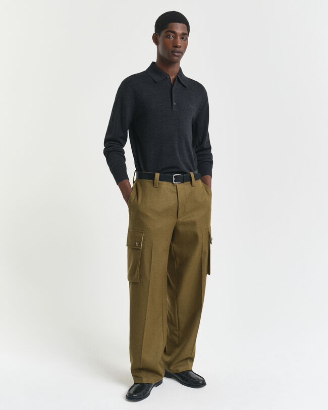 Jersey tipo polo de lana merino extrafina