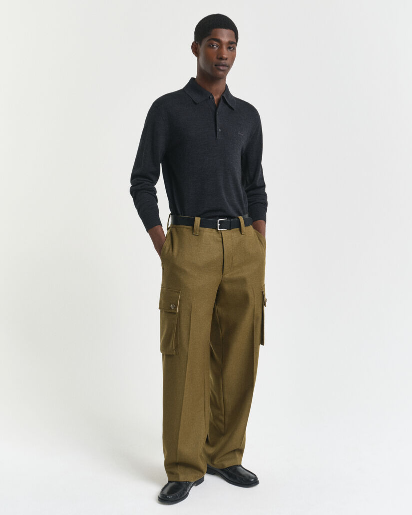 Jersey tipo polo de lana merino extrafina