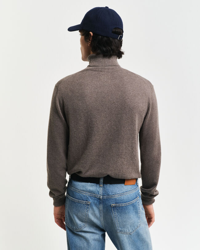 Jersey de algodón y lana con cuello de cisne