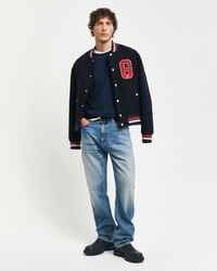 Jersey de cuello redondo en lana merino extrafina