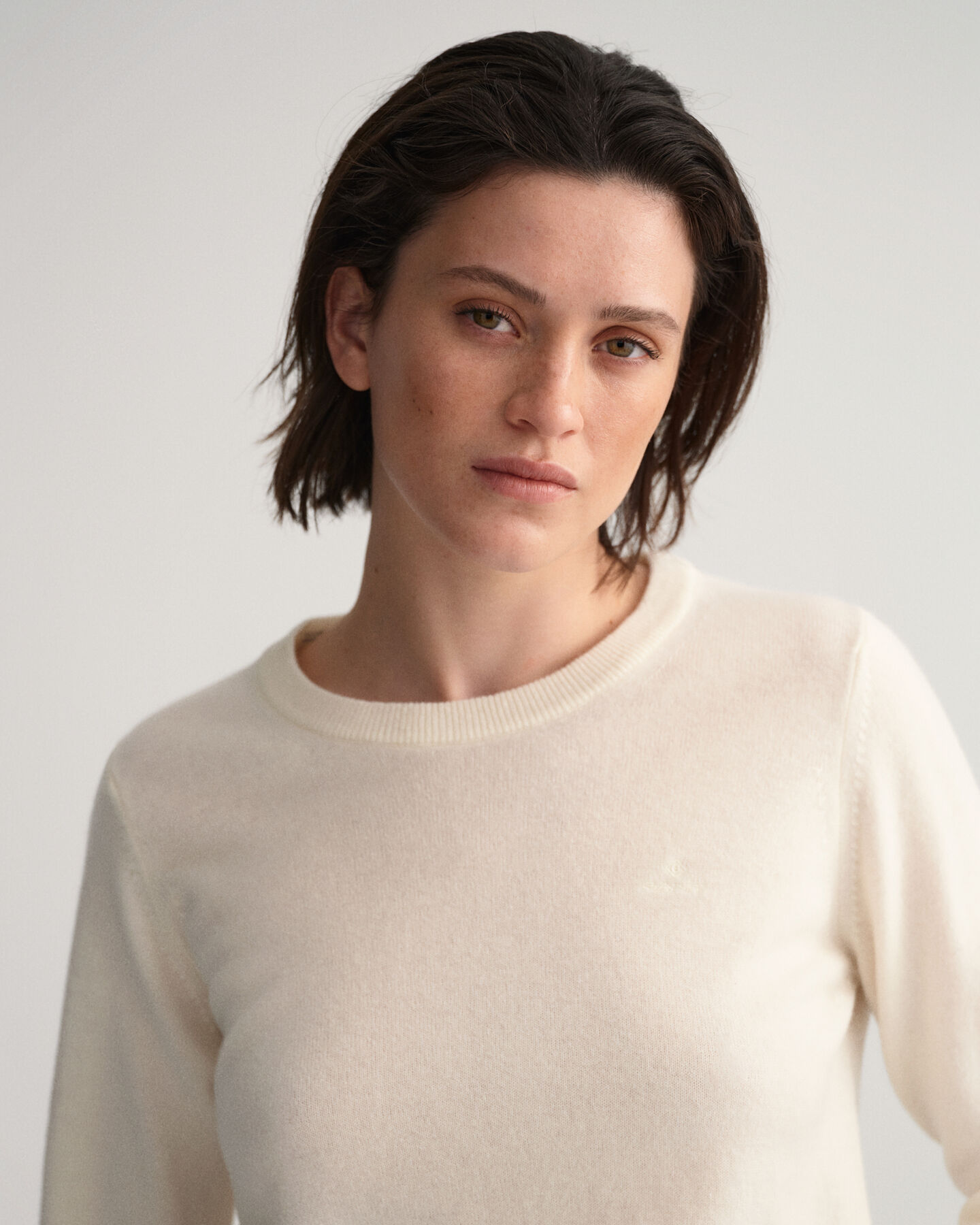 Jersey de cuello redondo en lana de oveja muy fina