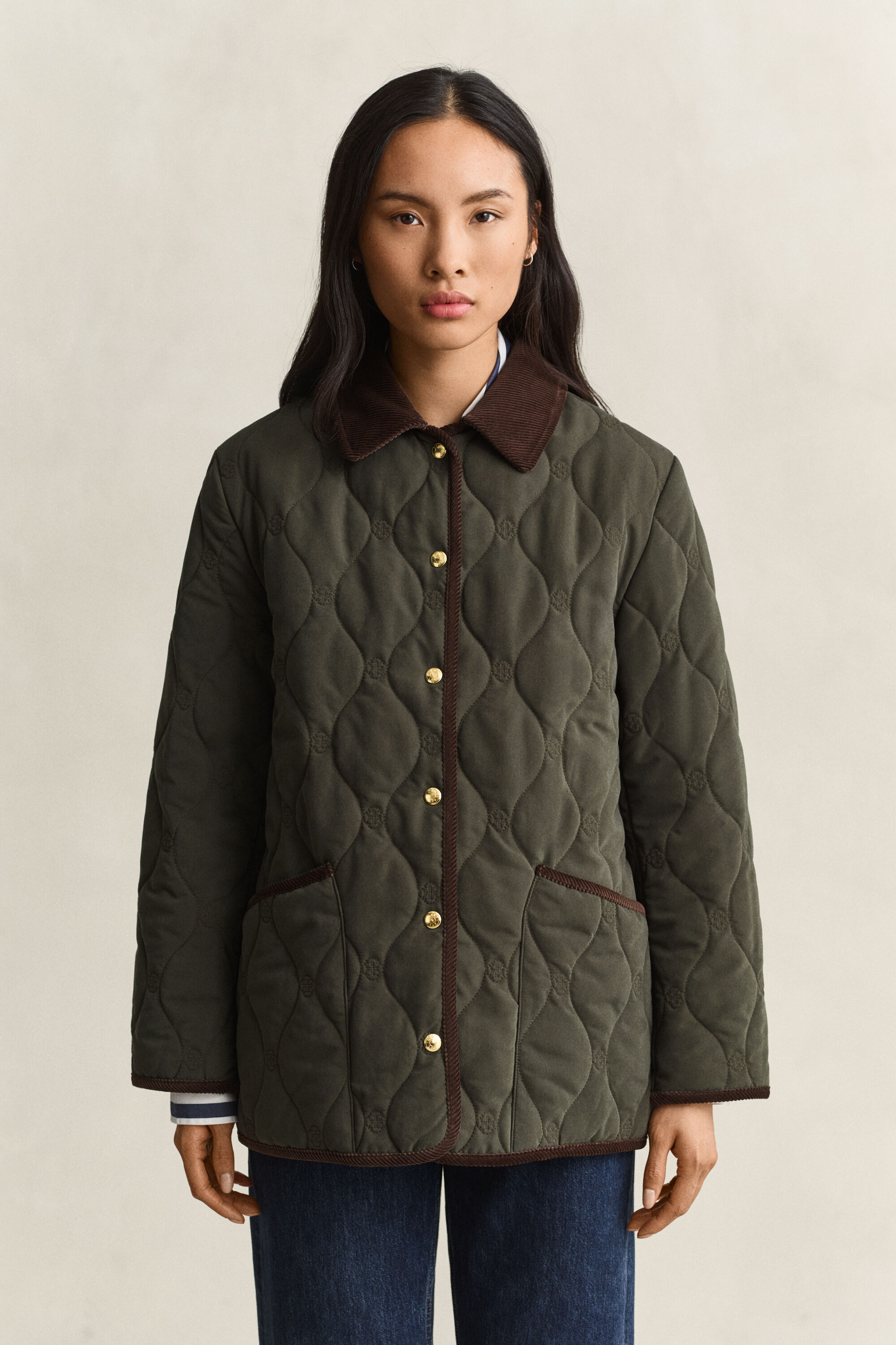 Chaqueta acolchada con monograma