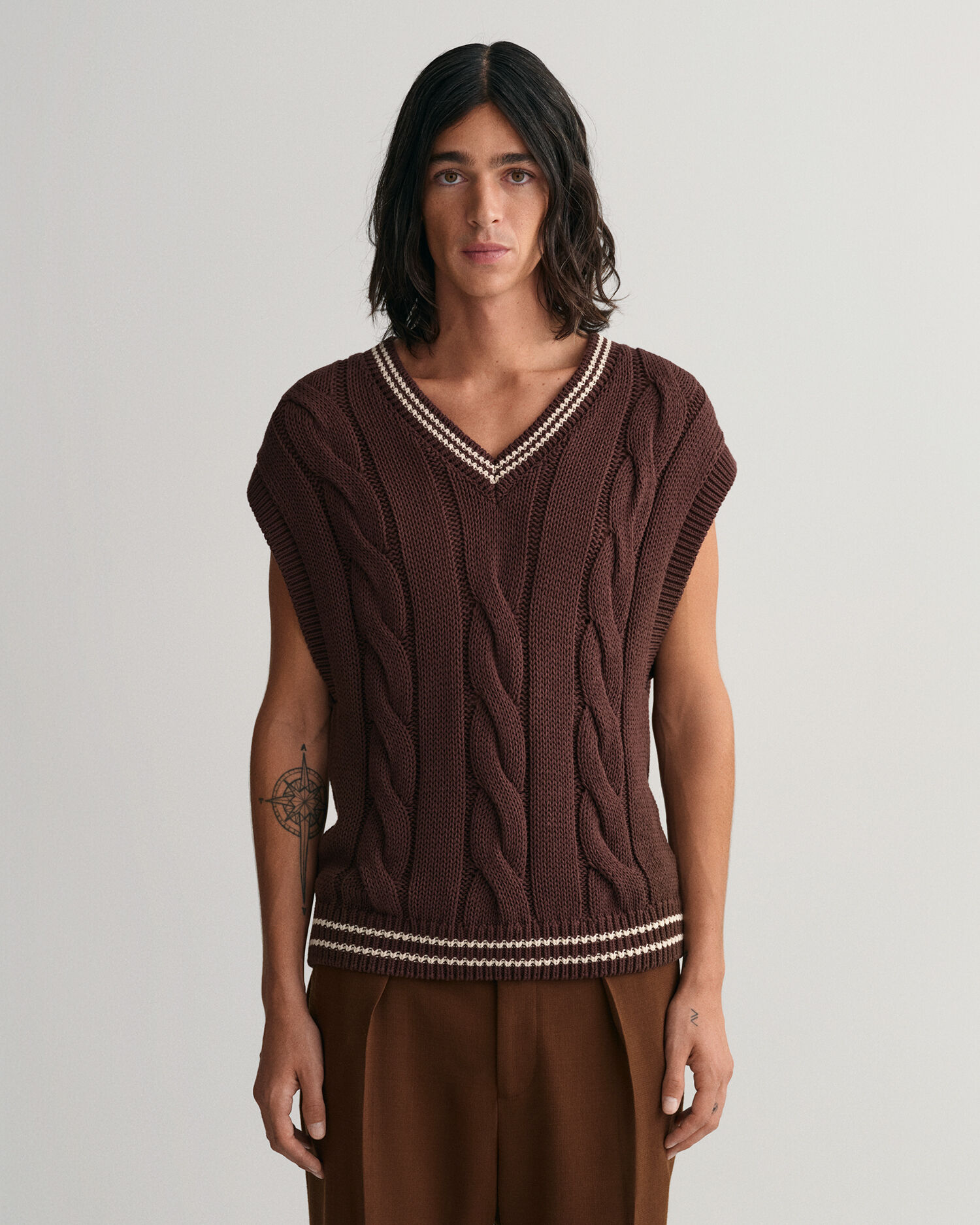 Chaleco punto marron cheap