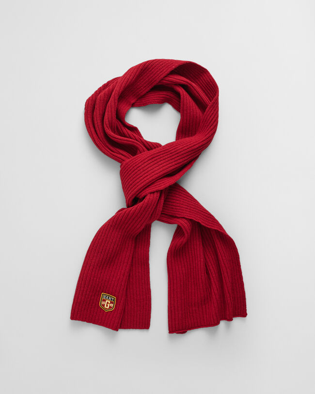 Set de regalo de gorro y bufanda de lana con insignia