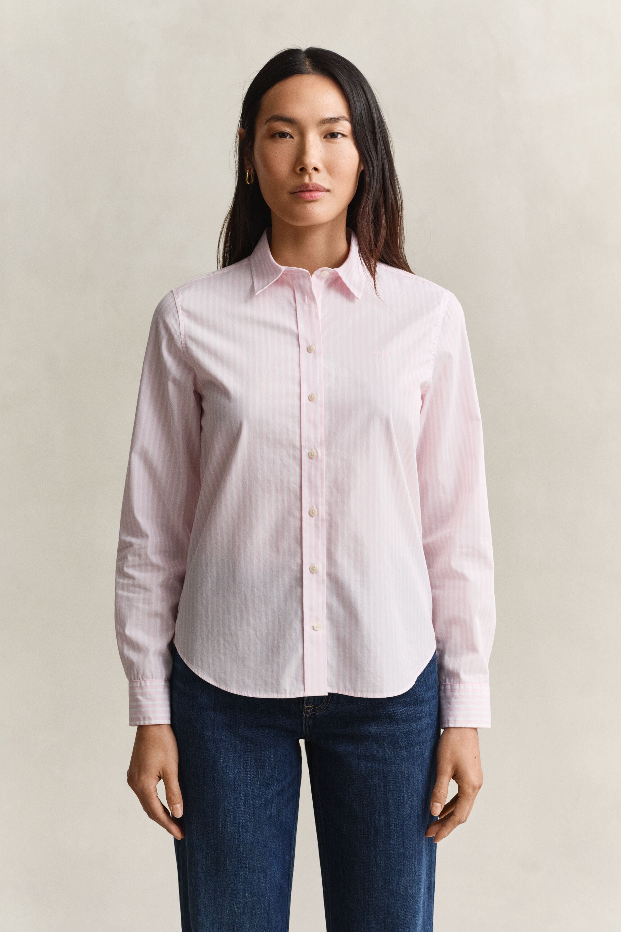 Camisa de popelina Regular Fit clásica de rayas