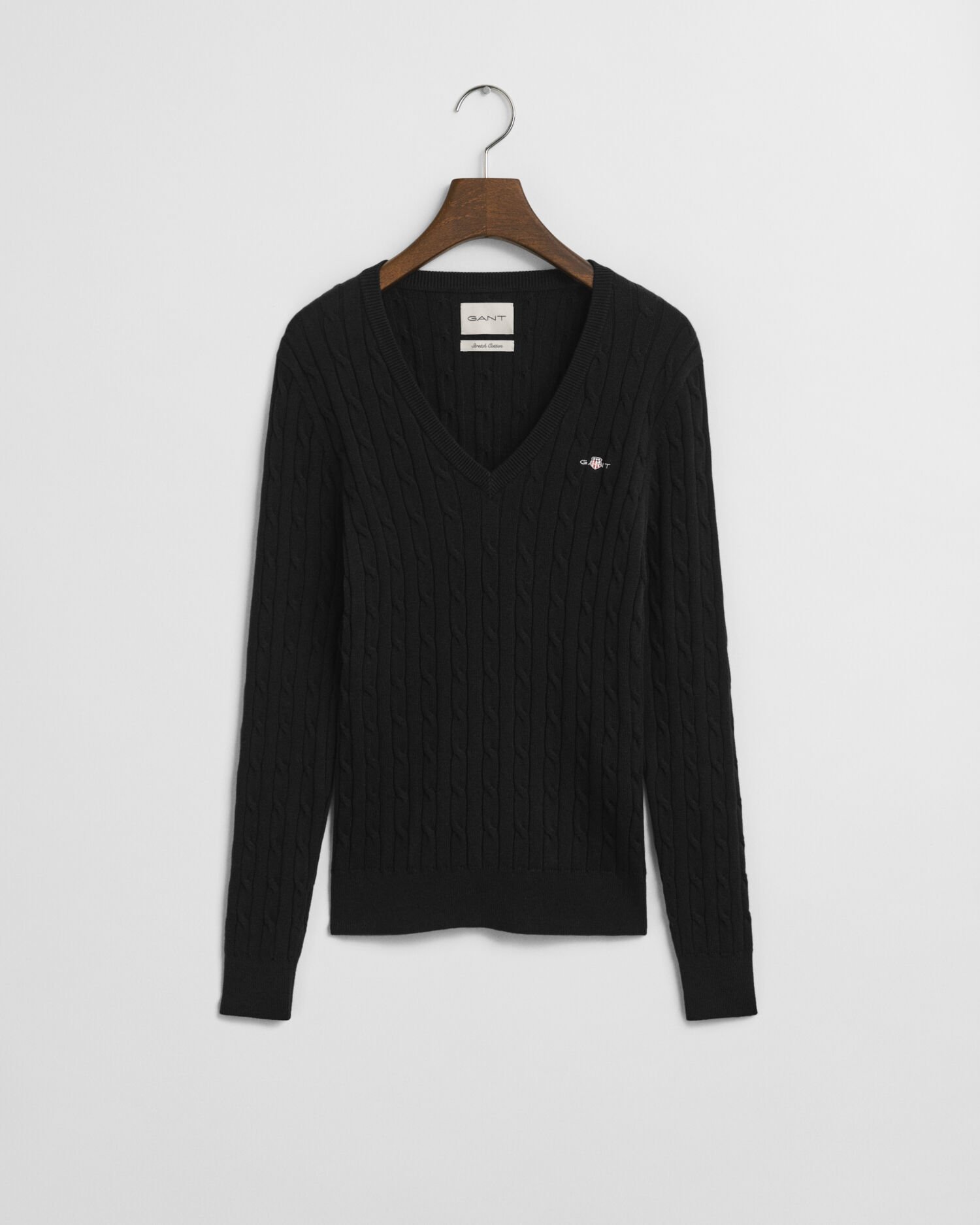 Jersey de cuello de pico en punto de ochos