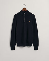 Jersey de algodón con media cremallera Textured