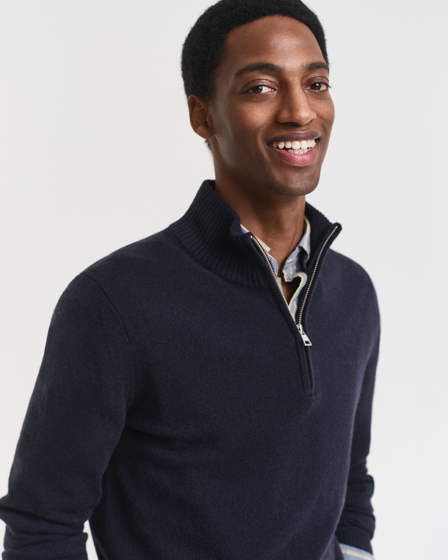 Jersey de cachemir con media cremallera