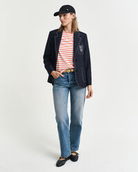 Camiseta de manga 3/4 a rayas bretonas