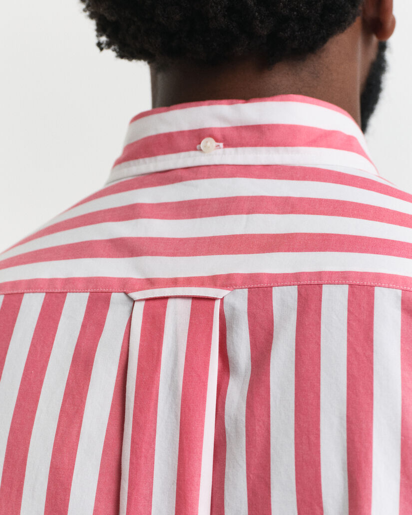 Camisa cl&aacute;sica de manga corta Regular Fit en popelina a rayas