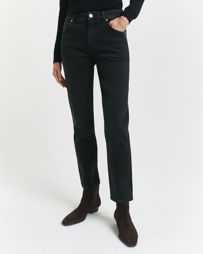 Vaqueros tobilleros Slim Fit negros
