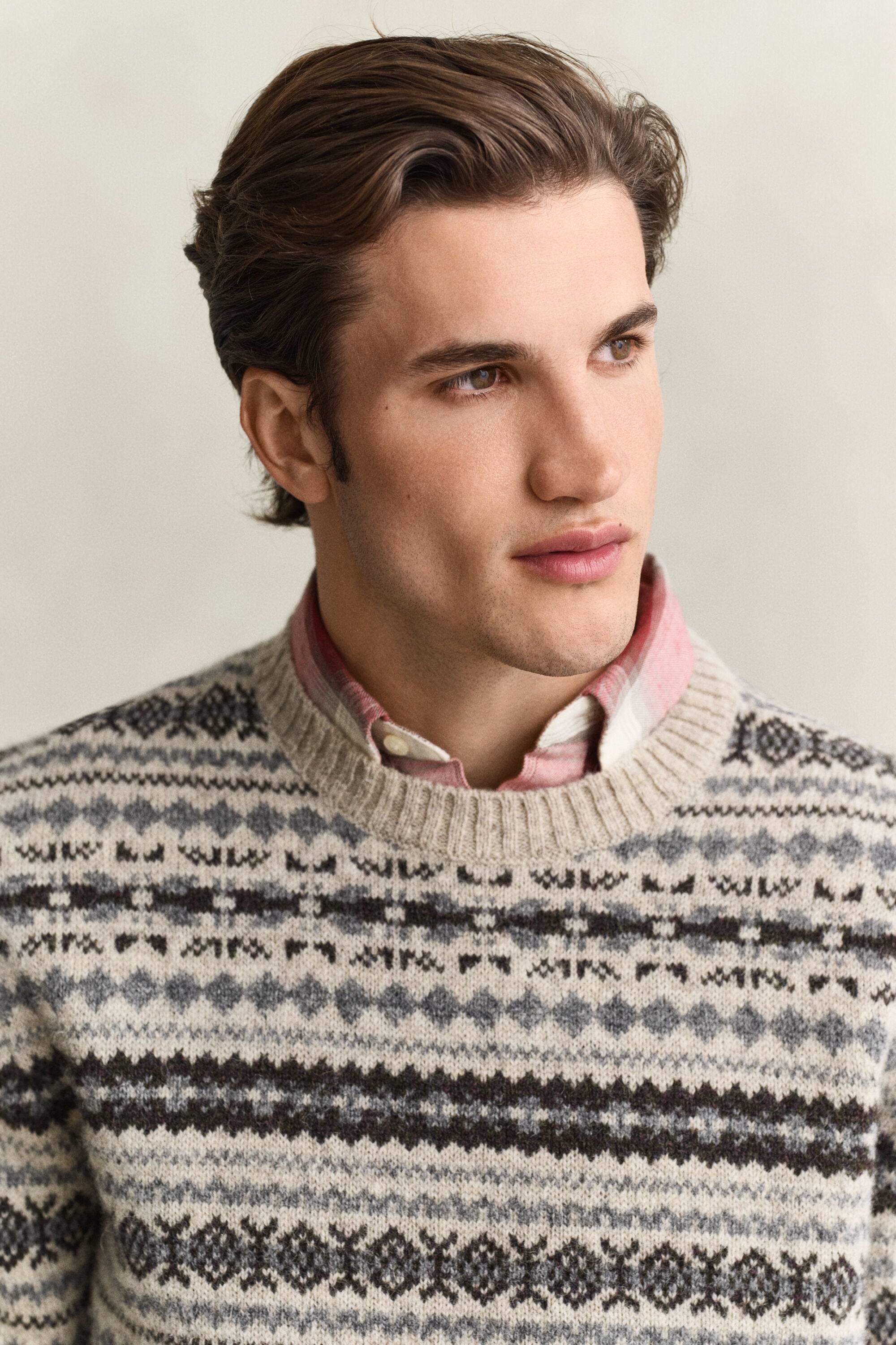 Jersey de jacquard de lana perchada