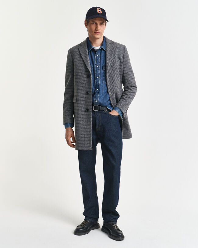 Abrigo de lana en dos tonos