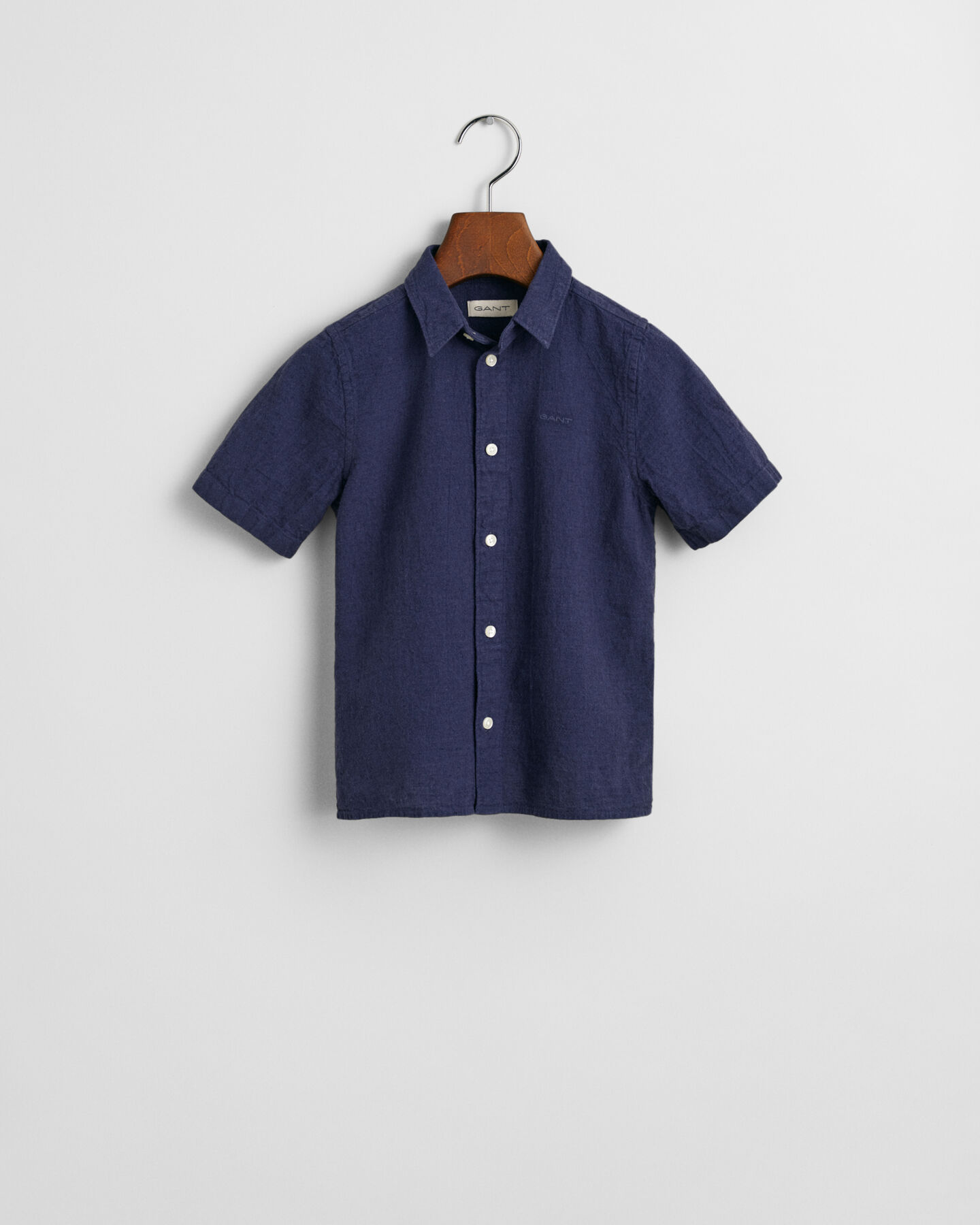 Camisa de manga corta en algod&oacute;n y lino Kids