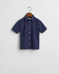 Camisa de manga corta en algod&oacute;n y lino Kids