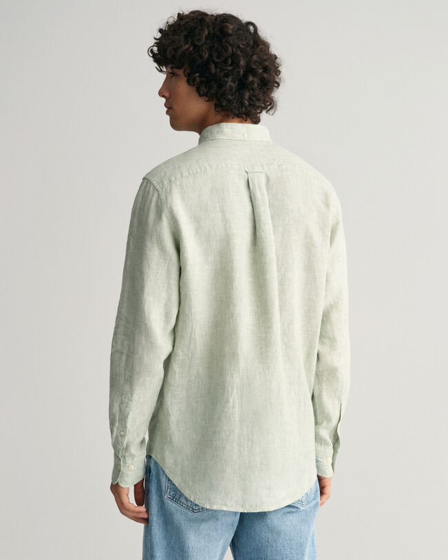 Camisa Regular Fit de lino a rayas