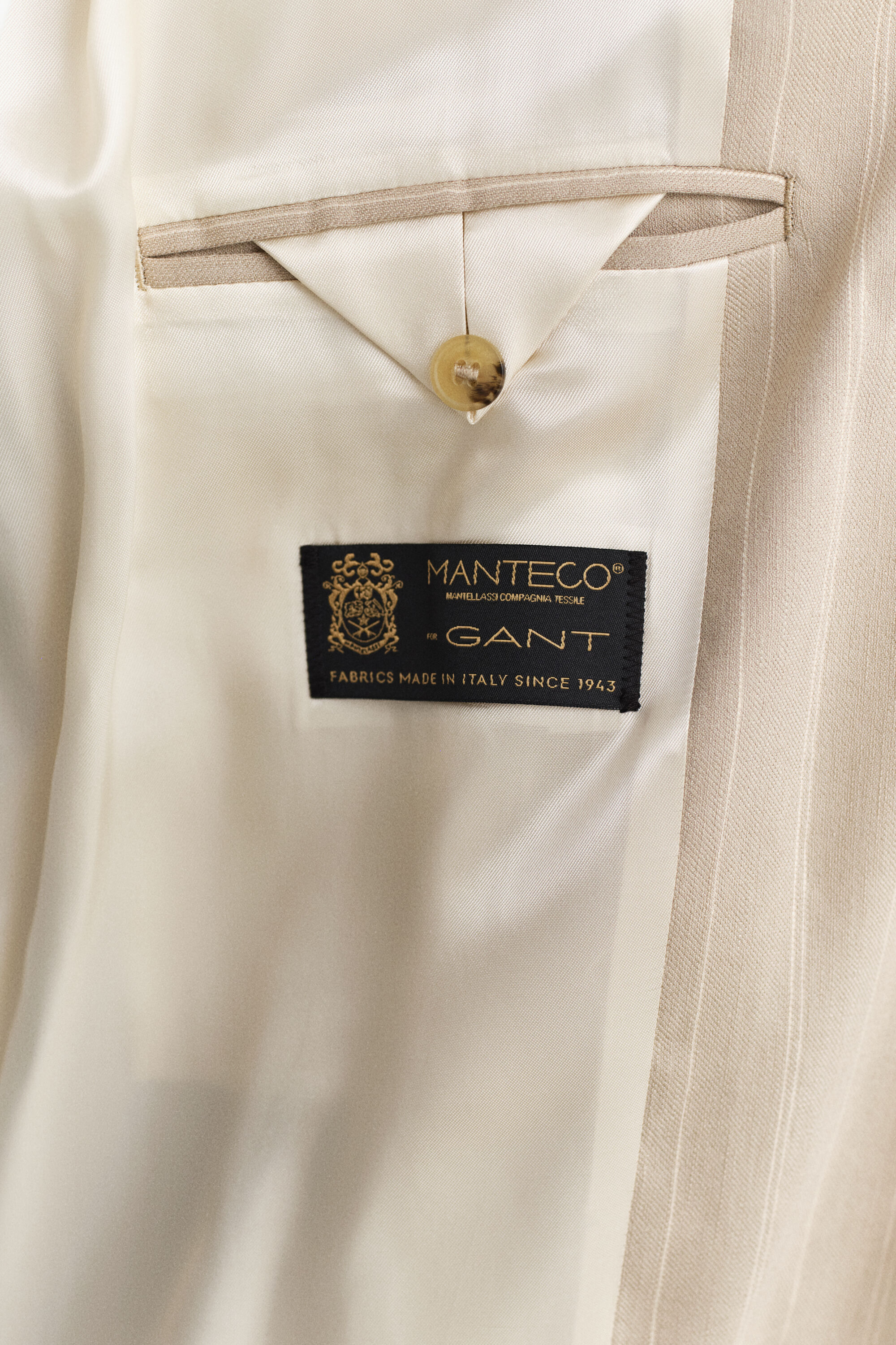 Abrigo de raya diplomática en mezcla de lino