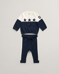 Conjunto de punto con estampado de estrellas y G Baby