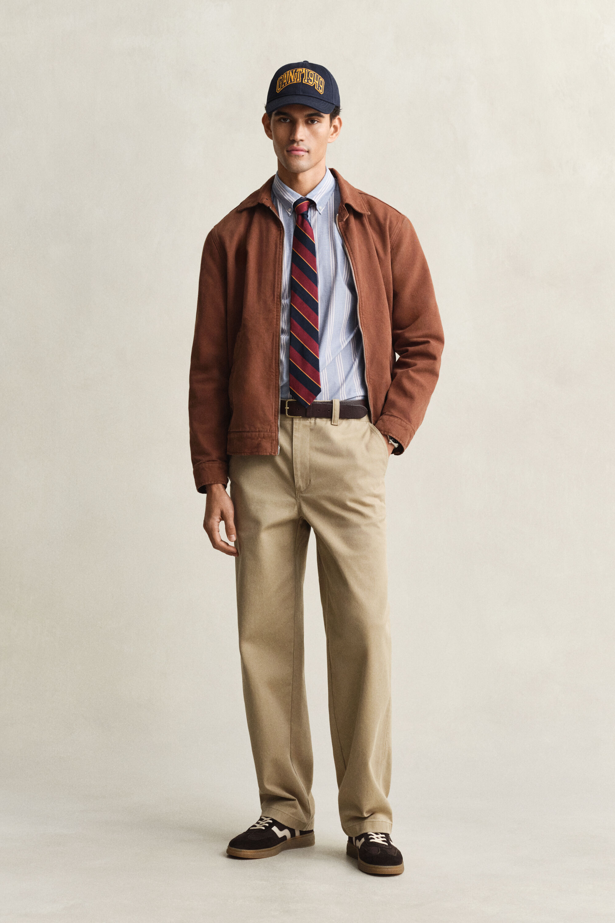 Camisa Regular Fit de popelina a rayas fil-à-fil
