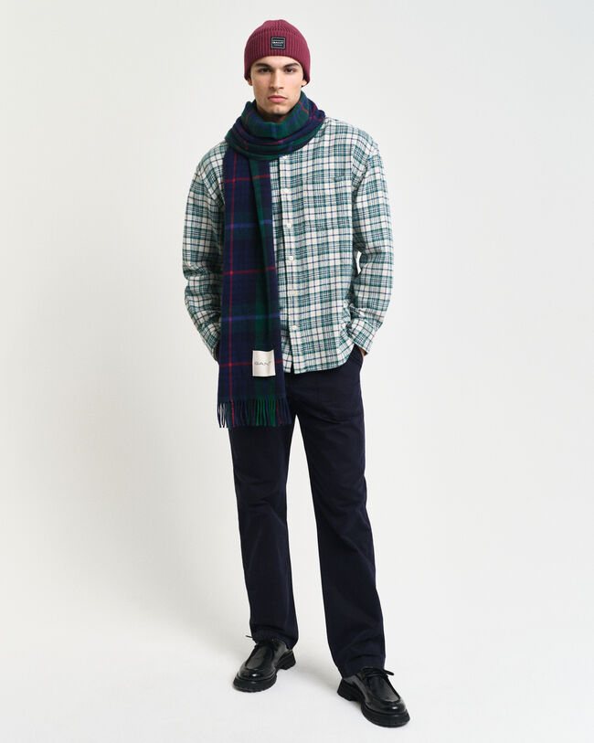 Camisa extragrande de cuadros con textura