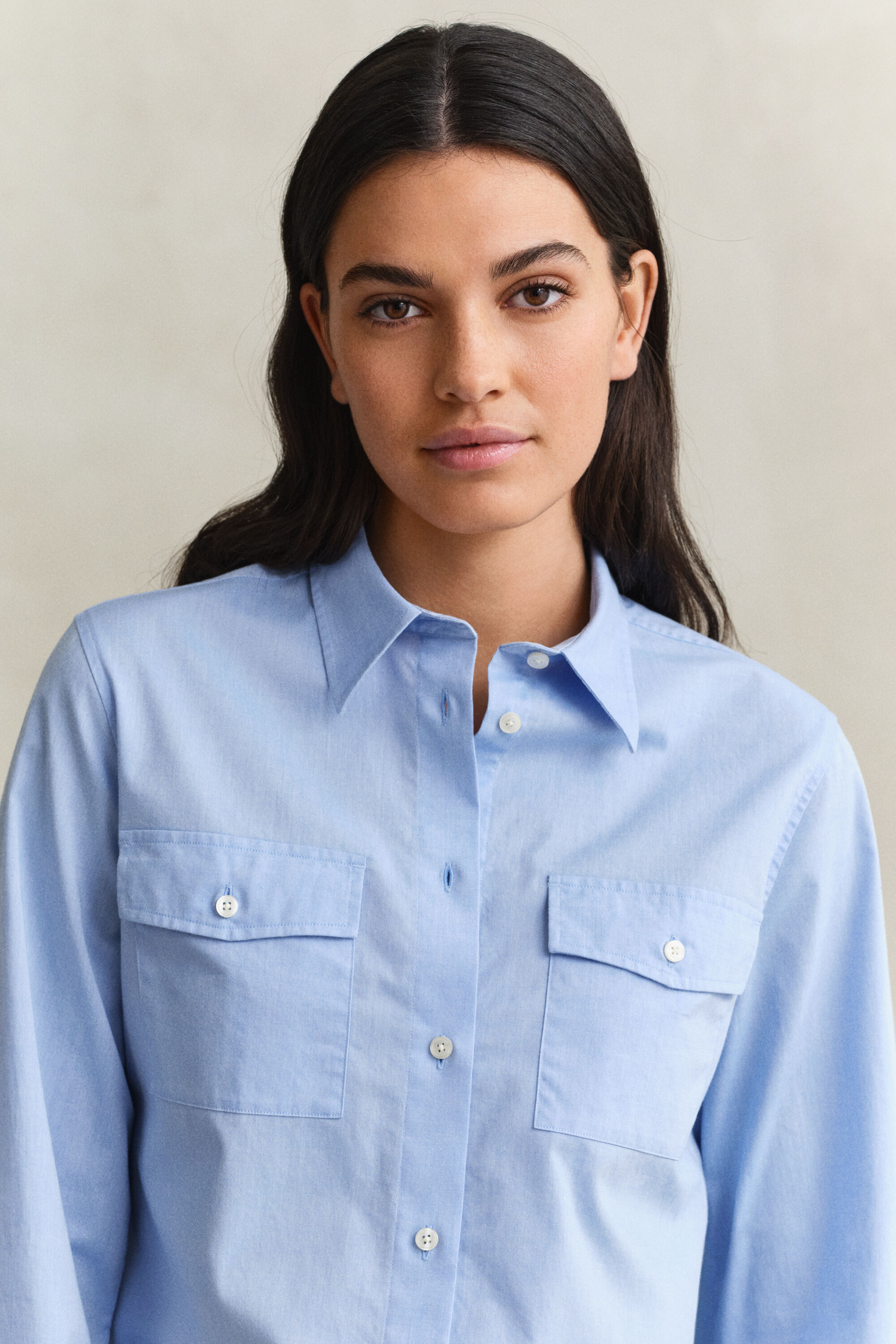 Camisa de algodón con puños franceses