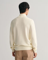 Jersey de algod&oacute;n con media cremallera Textured