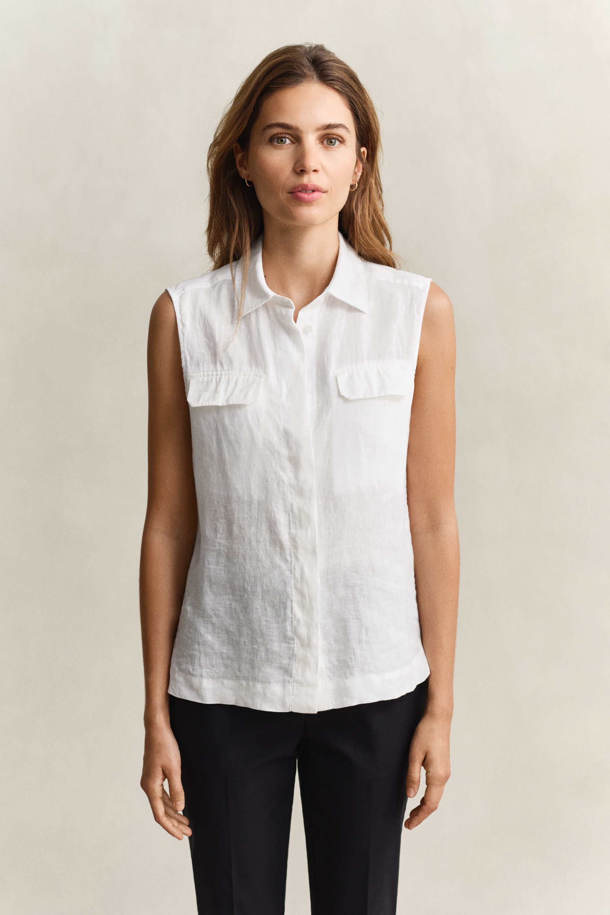 Camisa de lino sin mangas