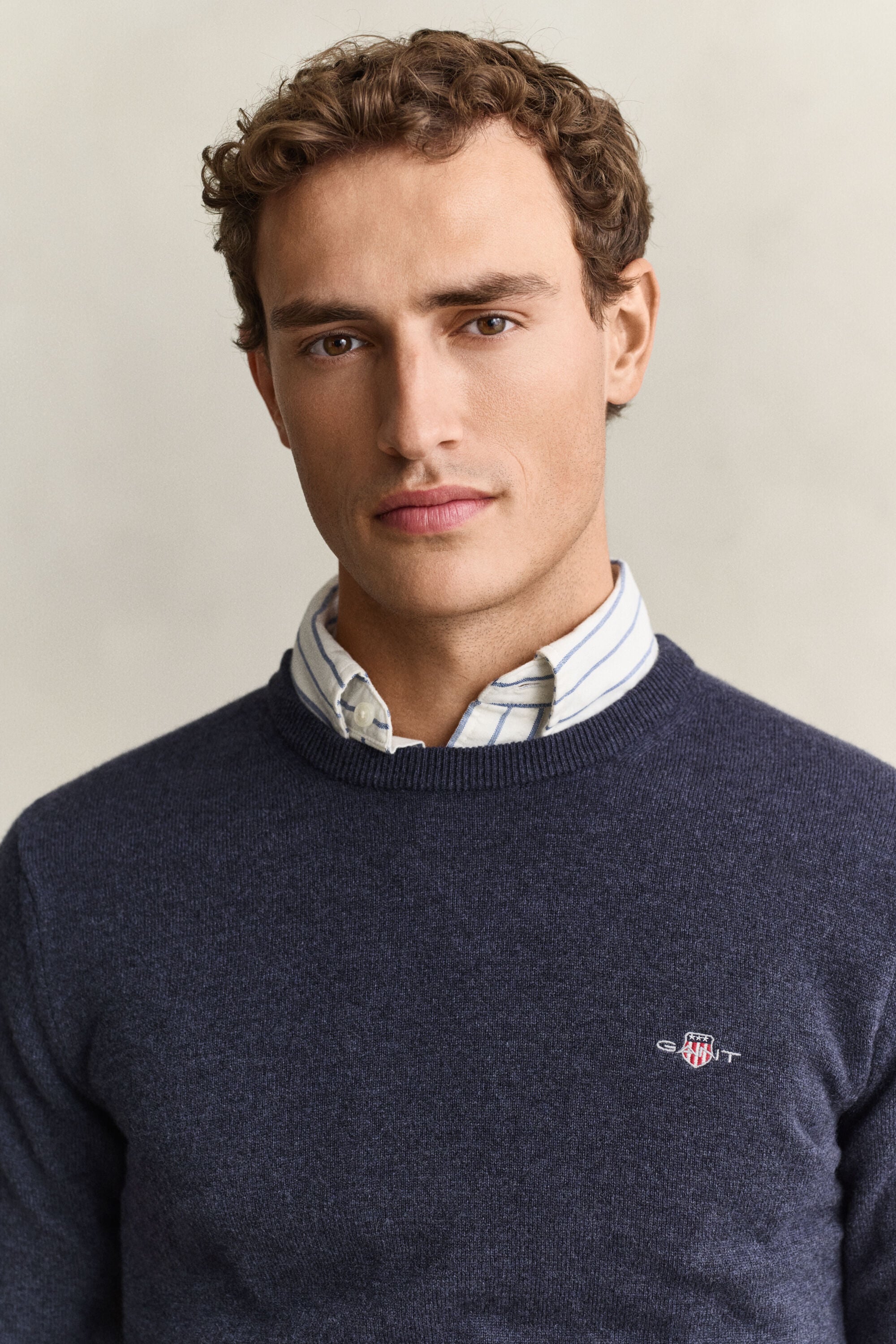 Jersey de lana de oveja con cuello redondo