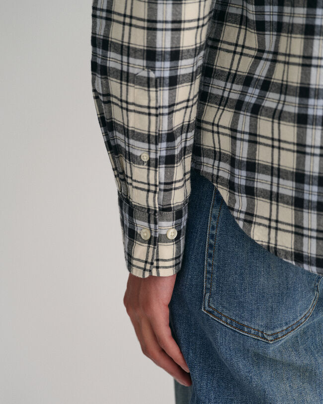 Camisa Oxford Regular Fit cepillada a cuadros