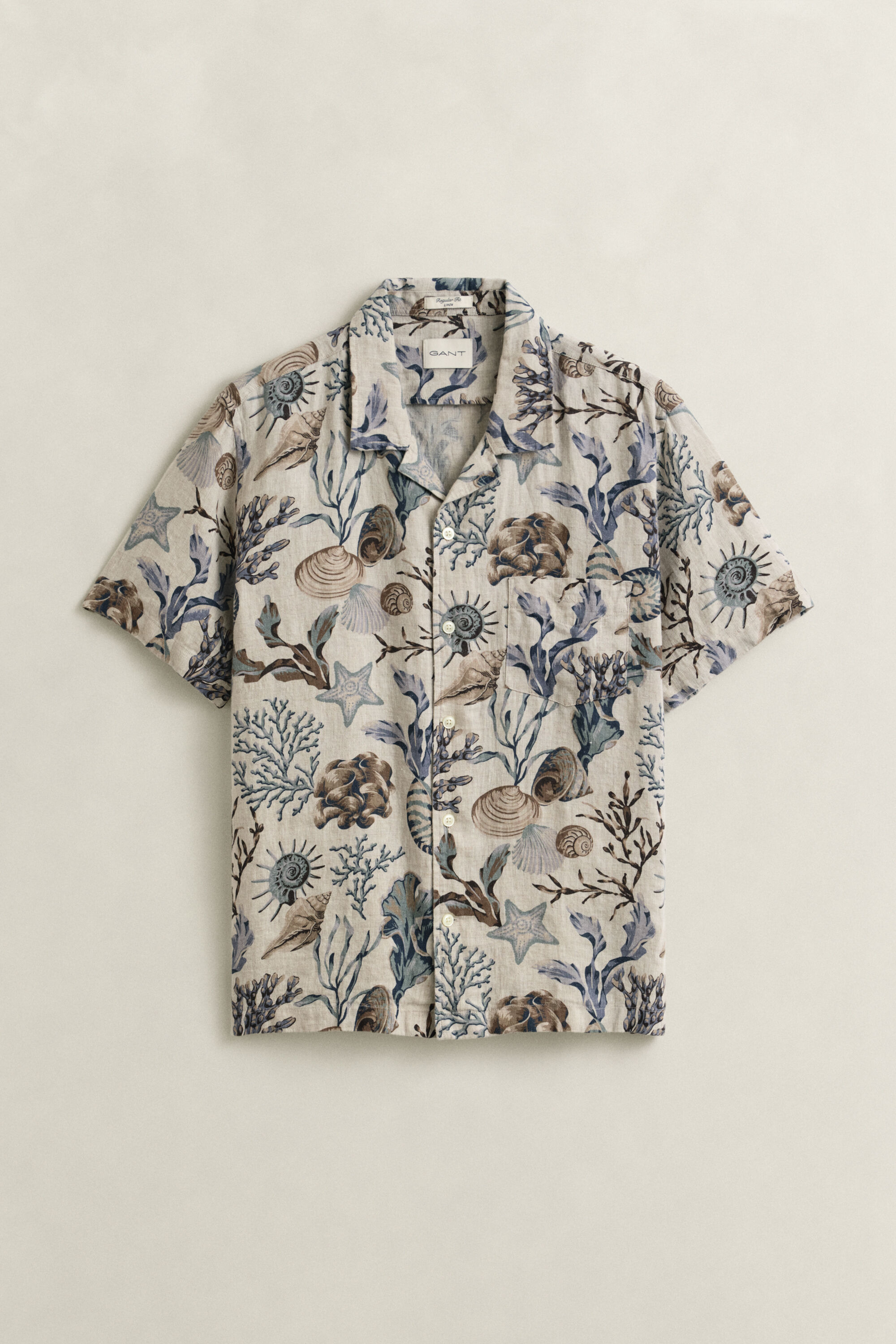 Camisa de lino estampada