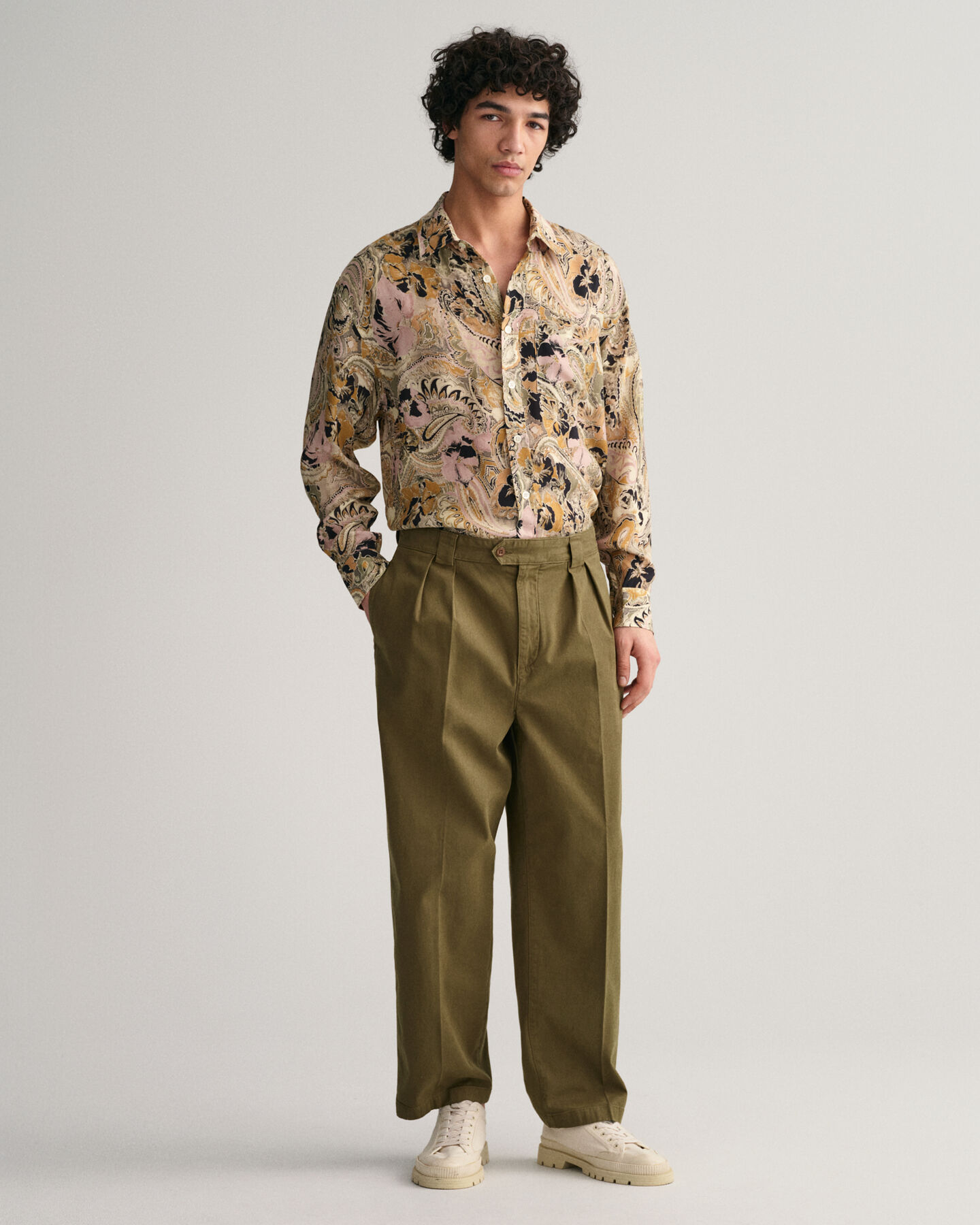 Camisa extragrande de lyocell con estampado de cachemir