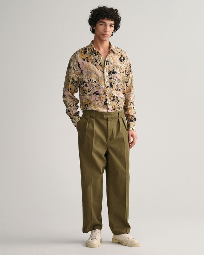 Camisa extragrande de lyocell con estampado de cachemir